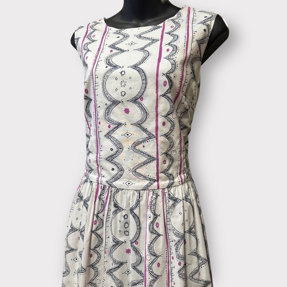Vintage Marimekko Cotton Fit & Flare Dress - Picture 2 of 4